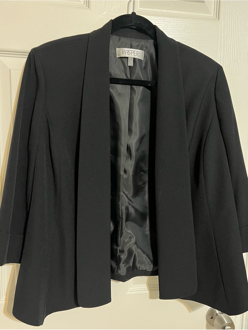 Kasper Women's Black Open-Front Blazer Jacket